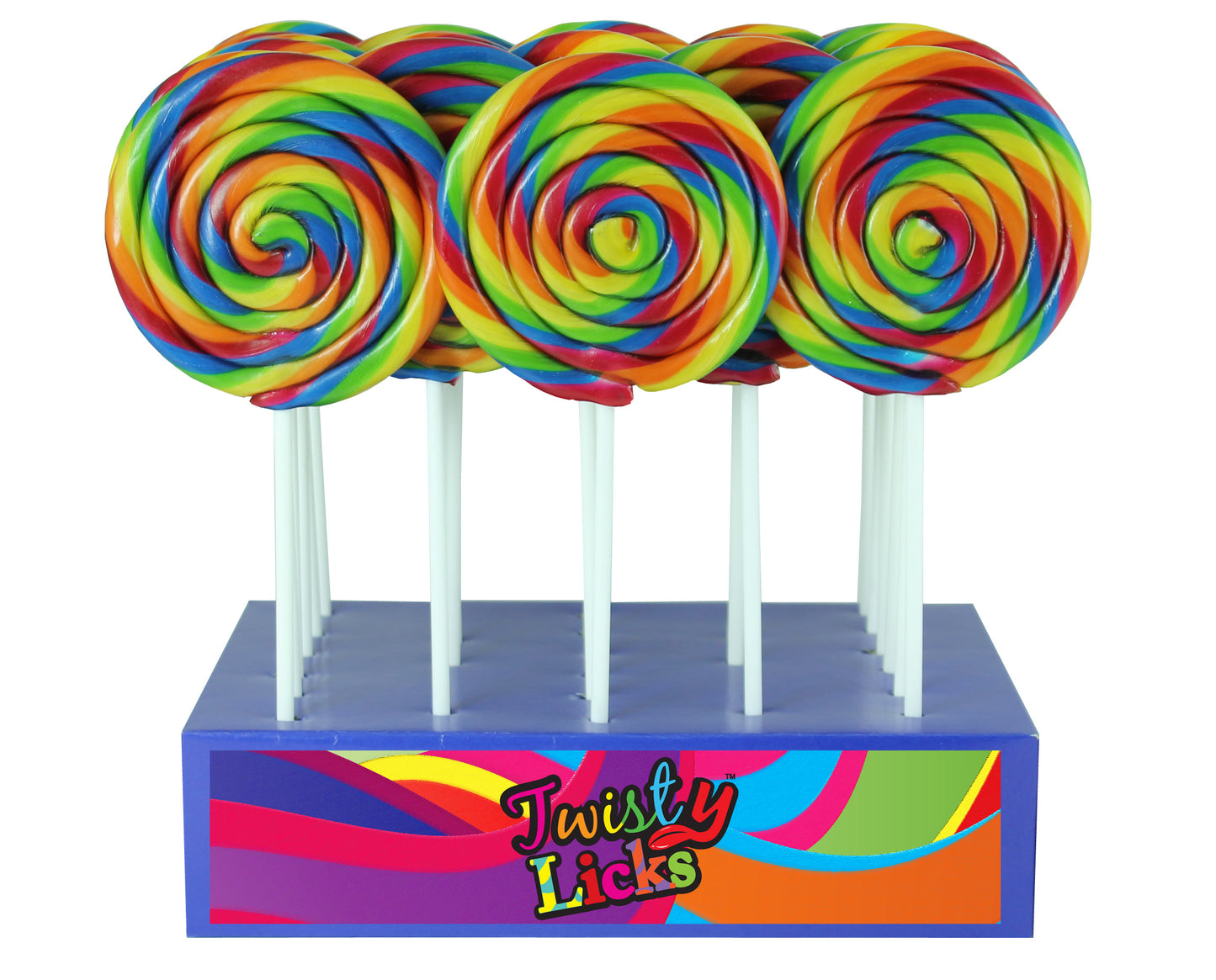 Twisty Licks Spiral Rainbow Lolly 100G