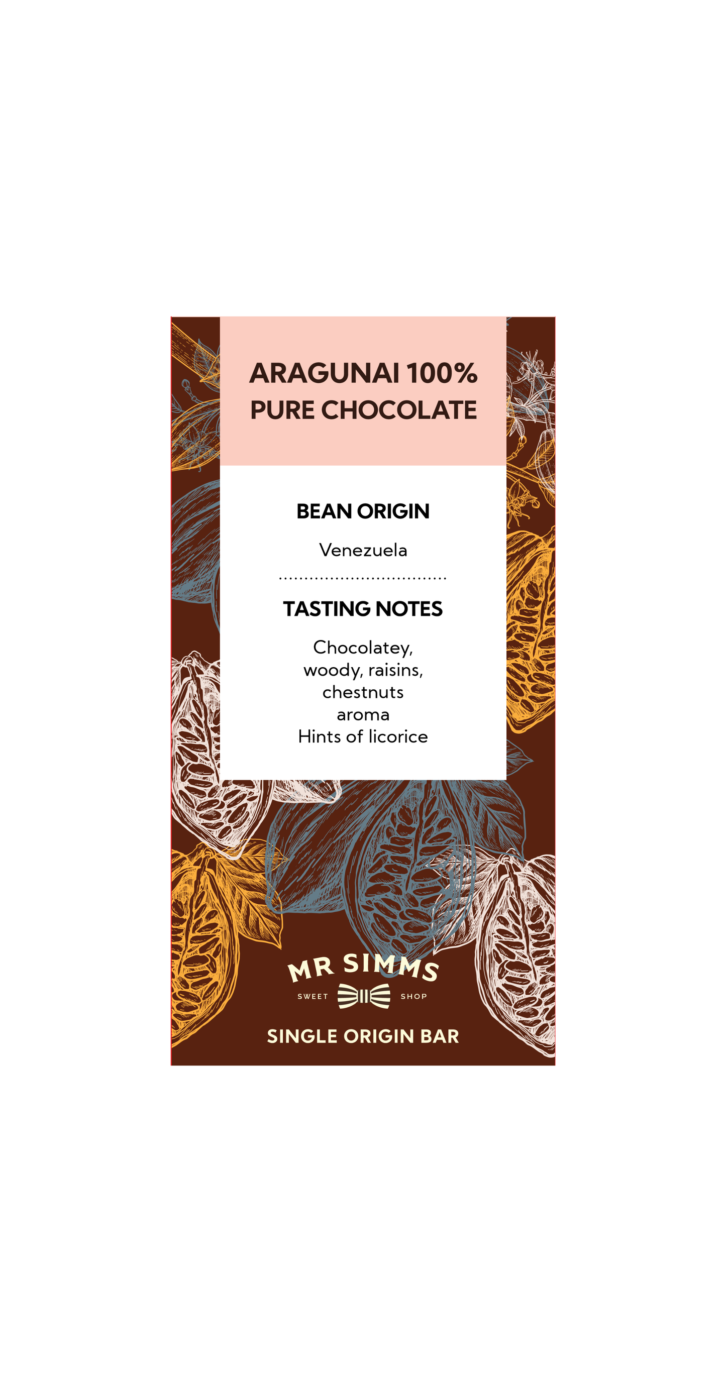 Araguani 100% Pure chocolate Handcrafted Single Origin Bar 40g