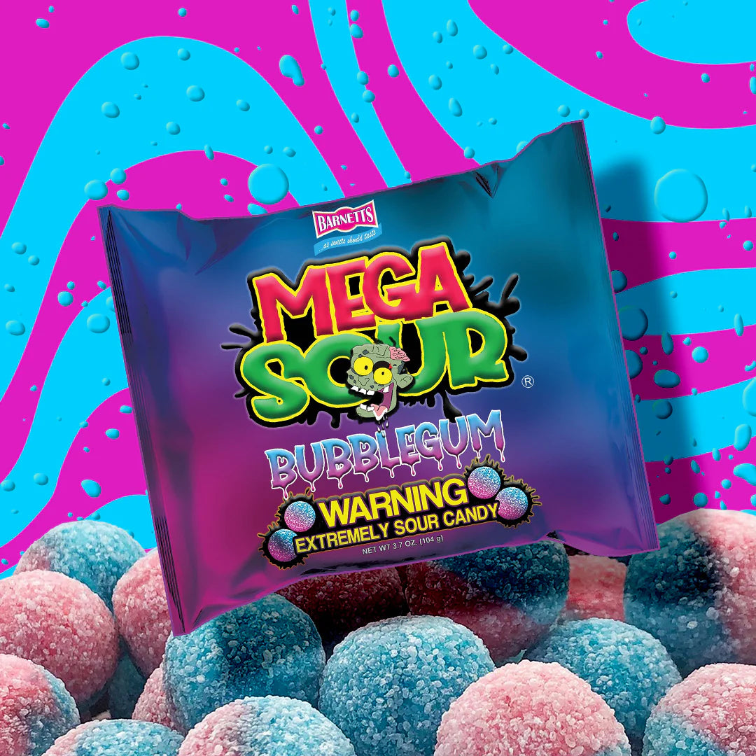 Barnett Sweets Mega Sour Candy Bubblegum 104g