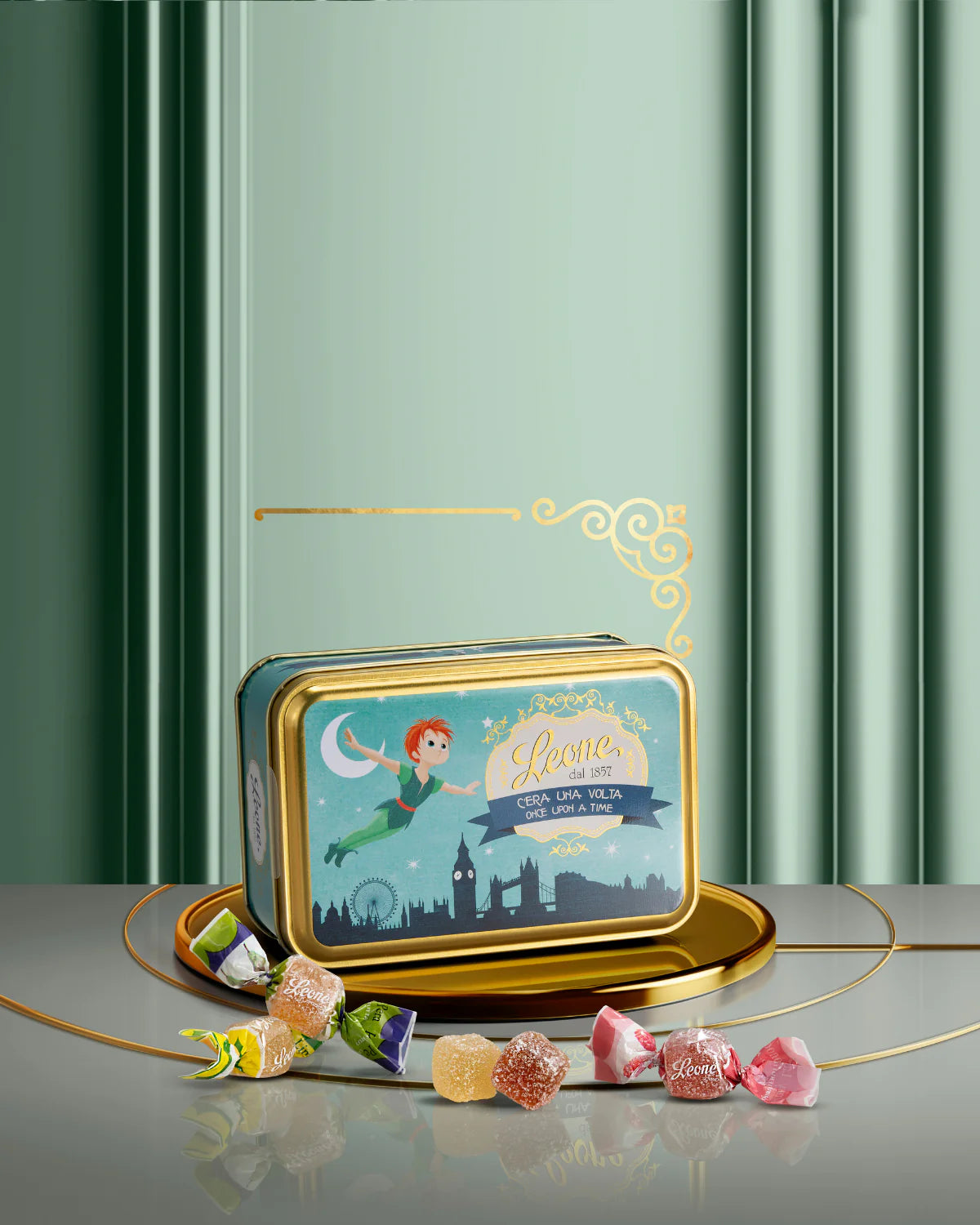 Leone Once Upon A Time Peter Pan Tin Boxes Fruit Jellies - 100g
