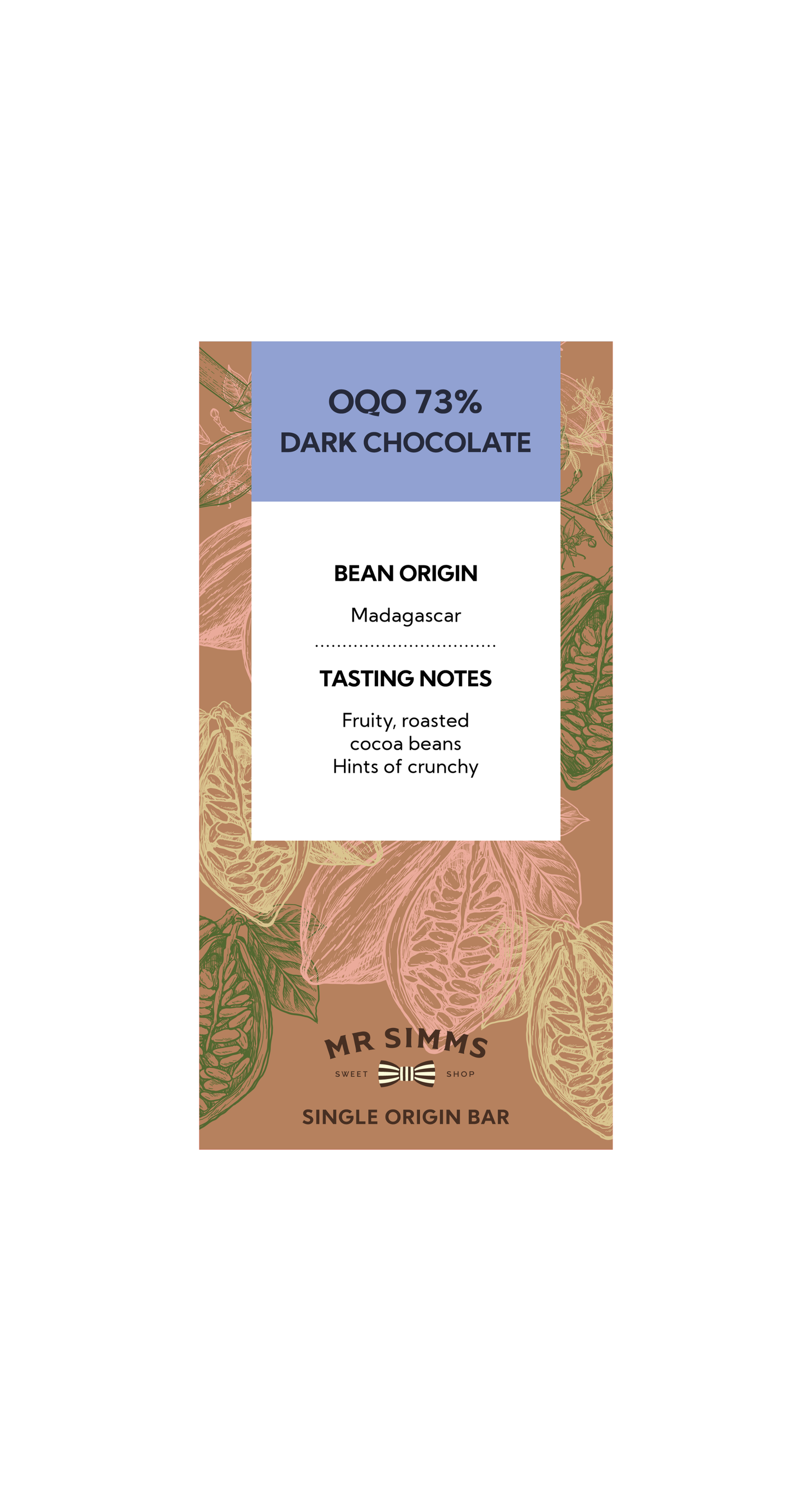 Oqo 73% Dark Chocolate Handcrafted Single Origin Bar 40g